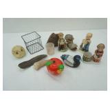 Vintage Alabaster Owl, Vintage Ceramic Decor, Driftwood, Rocks