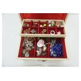 Vintage Jewelry Box and Contents