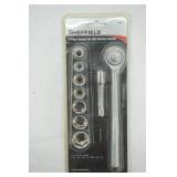 NEW Sheffield 9 Piece Socket Set with Ratchet Handle