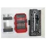 Screwdriver Bit Kit & Socket set with Ratchet