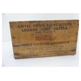 Vintage Western Small Arms Ammunition Wooden Box 14.25"x8.5"x8"
