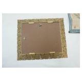 Swedish Jute Wall Hanging Folk Art "Good and Happy Shall Man Be", Mirror, Vintage Bottles