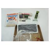 Storm Door Kit, Staples, Ponchos, 100ft rope, scale, filter, microwave rotisserie wheel