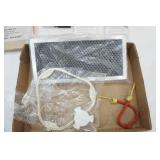 Storm Door Kit, Staples, Ponchos, 100ft rope, scale, filter, microwave rotisserie wheel