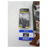 Leather Punch Tool, Handsaw, Nails, Vintage Keychains and more