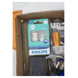 Utility Knife, Performax Screwdriver and Bit Kit, Phillips Signal Lights (7443W) LED, Screwdrivers and more