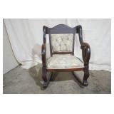 Antique Empire-Style Mahogany Rocking Chair
