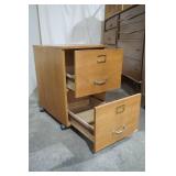 Wooden File Cabinet on Wheels