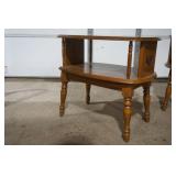 Vintage Wooden Side Table 20" Diameter & Matching Wooden Side Table 27"x17"x24"