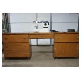 Retro 3-Piece Sewing Desk with Singer Sewing Machine