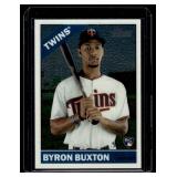 Byron Buxton SP RC 207/999 2015 Topps Heritage Chrome Purple Refractor #724 Minnesota Twins Baseball Card