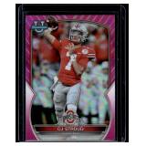 C.J. Stroud RC  2022 Bowman University Chrome Refractor #100 Ohio State Buckeyes Football Card