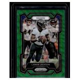 Lamar Jackson   2023 Panini Prizm Green #18 Baltimore Ravens Football Card