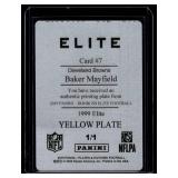 Baker Mayfield 1/1 ONLY ONE EXISTING!   2019 Dnruss Elite Plates & Patches #7 Cleveland Browns Football Card
