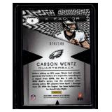 Carson Wentz  074/149 2016 Donruss Optic X-Factor Blue #6 Philadelphia Eagles Football Card