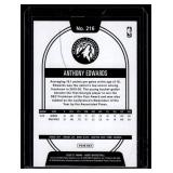 Anthony Edwards RC  2020 Hoops #216 Minnesota Timberwolves Basketball Card