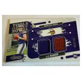 JJ McCarthy Dual Relic RC /349 2024 Absolute Tools of the Trade #TOTD-JMY Numbered 007/347 Minnesota Vikings Rookie Football Card