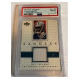 Deion Sanders Jersey Relic PSA 8 NM-MT 2000 UD Legends Legendary Jersets #LJ-DS Football Card