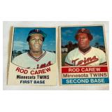 Rod Carew 1976 and 1977 Hostess Hand Cut Vintage Minnesota Twins Baseball Cards