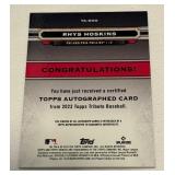 Rhys Hoskins Auto /99 2023 Topps Tribute #TA-RHO Numbered 42/99 Baseball Card
