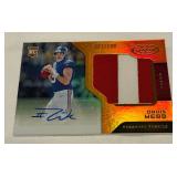 Davis Webb RC Patch Auto /199 2017 Certified Freshman Fabrics #224 Numbered 61/199 Rookie Football Card