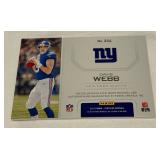 Davis Webb RC Patch Auto /199 2017 Certified Freshman Fabrics #224 Numbered 61/199 Rookie Football Card