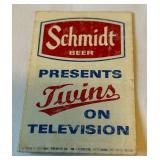 1976 Minnesota Twins Vintage Pocket Schedule With Schmidt Beer Ad