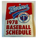 1978 Minnesota Twins Vintage Pocket Schedule With Grain Belt Beer Ad