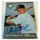 Chick Knoblauch Signed RC 1991 Fleer Ultra Prospects #382 On Card Rookie Minnesota Twins Baseball