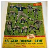 1939 All-Star Football Game Official Program College All-Americans vs. New York Giants at Soldiers