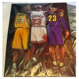 (2) Kobe Bryant, Michael Jordan, LeBron James 3-D Holograms Photos 11.5x15.5" Basketball