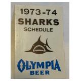 1973-74 L.A. Sharks Pocket Schedule Vintage WHA Hockey Schedule