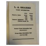 1973-74 L.A. Sharks Pocket Schedule Vintage WHA Hockey Schedule