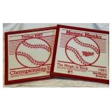 Minnesota Twins Homer Hankies Framed 1987 and 1991 World Series Baseball