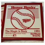 Minnesota Twins Homer Hankies Framed 1987 and 1991 World Series Baseball