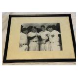 New York Yankees Vintage Photo - Yogi Berra, Mickey Mantle,  Joe DiMaggio, Ralph Houk by Don Wingfield 15x12" Frame