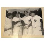 New York Yankees Vintage Photo - Yogi Berra, Mickey Mantle,  Joe DiMaggio, Ralph Houk by Don Wingfield 15x12" Frame