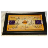Los Angeles Lakers 2010 Signature Court Facsimile Kobe Bryant 19.5x12" Framed Piece