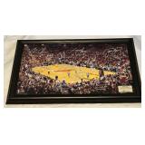 Miami Heat 2010 Signature Court Facsimile LeBron James Basketball 19.5x12" Framed Piece
