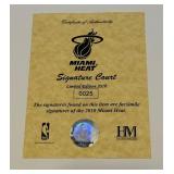 Miami Heat 2010 Signature Court Facsimile LeBron James Basketball 19.5x12" Framed Piece