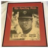 Rod Carew 1969 Sporting News Baseball Cover Framed and Matted 14.5x19" Piece Vintage Minnesota Twins Baseball