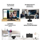 DARTWOOD 2K QHD USB Webcam with Built-in Microphone and Lens Cover (Black)