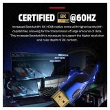 Monster 8ft. 8K Ultra High-Speed HDMI 2.1 Cable 48Gbps with eARC, Certified 8K @60Hz, 4K@120Hz