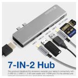 Verbatim 7-in-2 USB C Hub Adapter with 4K HDMI, 100W Power Delivery, USB 3.0, SD Card Readers for MacBook Pro and USB C Laptops