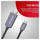 Monster USB Type-C Plug to HDMI to 4K HDMI Plug Cable, 5.9FT