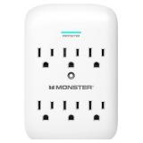 Monster Wall Tap Plug 6-Outlet Extender with Outlet Surge Protector for Home, Travel, Office, Home Appliances, Computers, and Smart Phone Devices – 300J and ETL Listed
