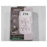 Monster Wall Tap Plug 6-Outlet Extender with Outlet Surge Protector for Home, Travel, Office, Home Appliances, Computers, and Smart Phone Devices – 300J and ETL Listed