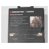 Monster 6Ft HDMI Electronic Cable 4K Ultra Hd with Ethernet Cord 60/120 Hz Refresh Speed 21Gbps 1080p Video Corrosion Resistant Gold Contac