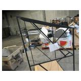 Welded Black Metal Frame Built to Fit Onto Pallets with Angled Roof - Perfect for Projects