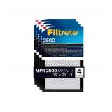 Filtrete Air Filter, MPR 2500 MERV 14, High Performance Filter 16x25x1, 4-pack